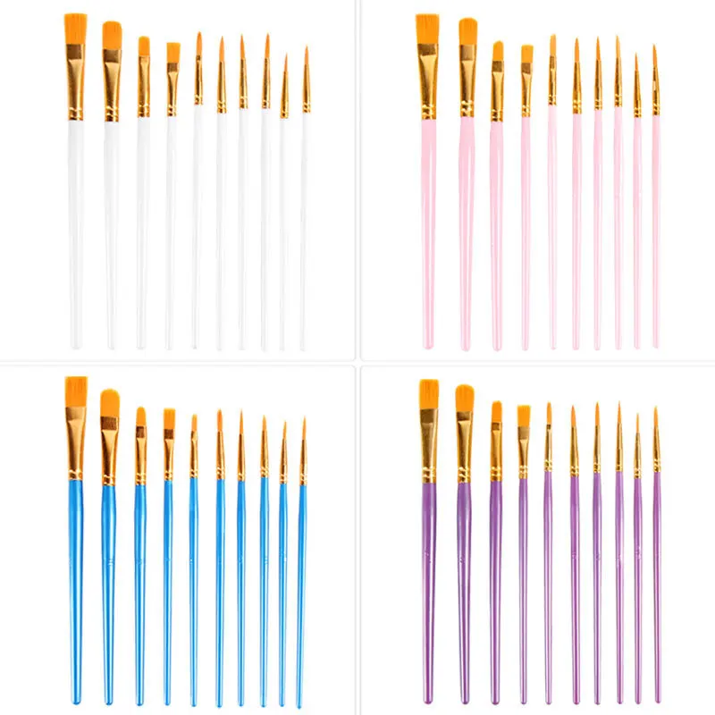 Student Painted nylon brush set 6 sets of watercolor watercolor painting pearl-oil brush makeup brush