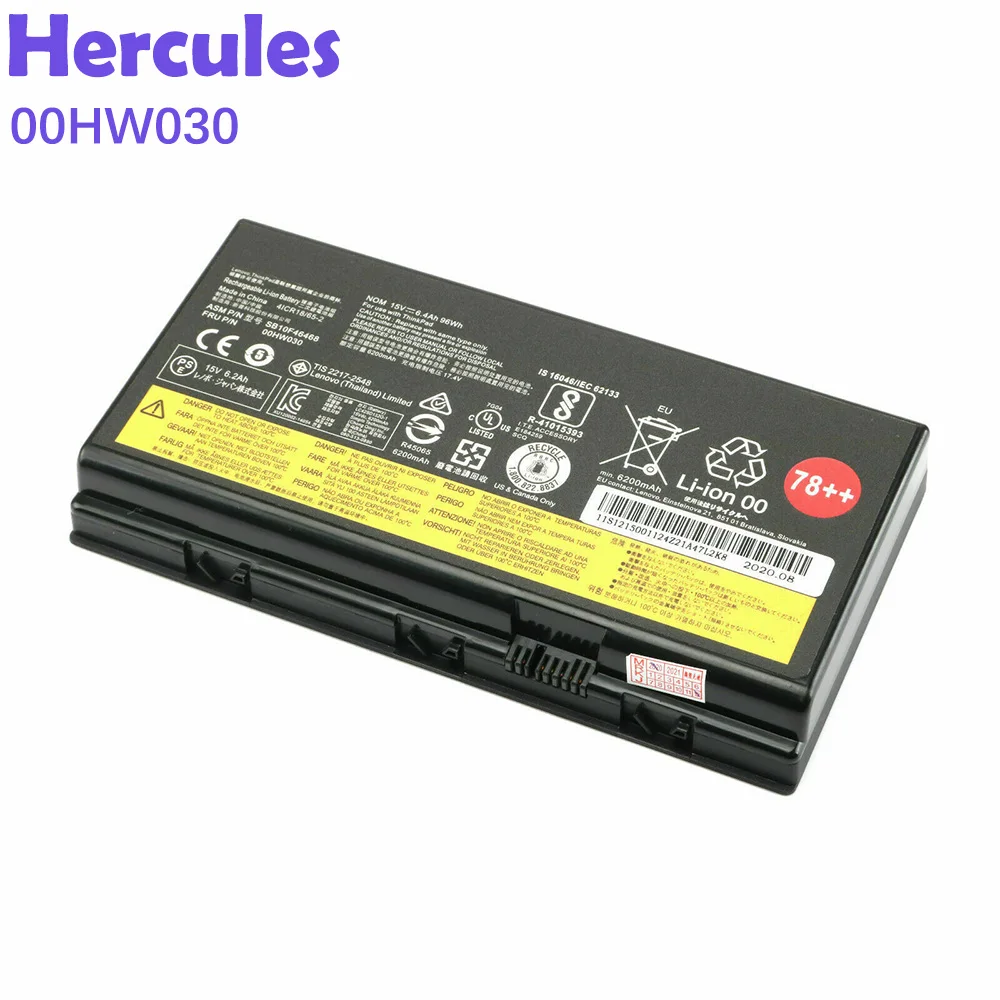 Laptop battery 00HW030 01AV451 5B10W13950 SB10F46468 SB10T83193 78++ for Lenovo ThinkPad P70 P71 P72 notebook genuine battery