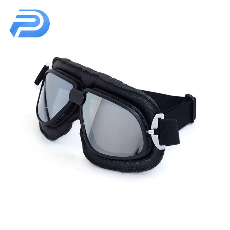 
cheap glasses online Retro Leather Motorcycle Goggles for Motorbike Helmet 