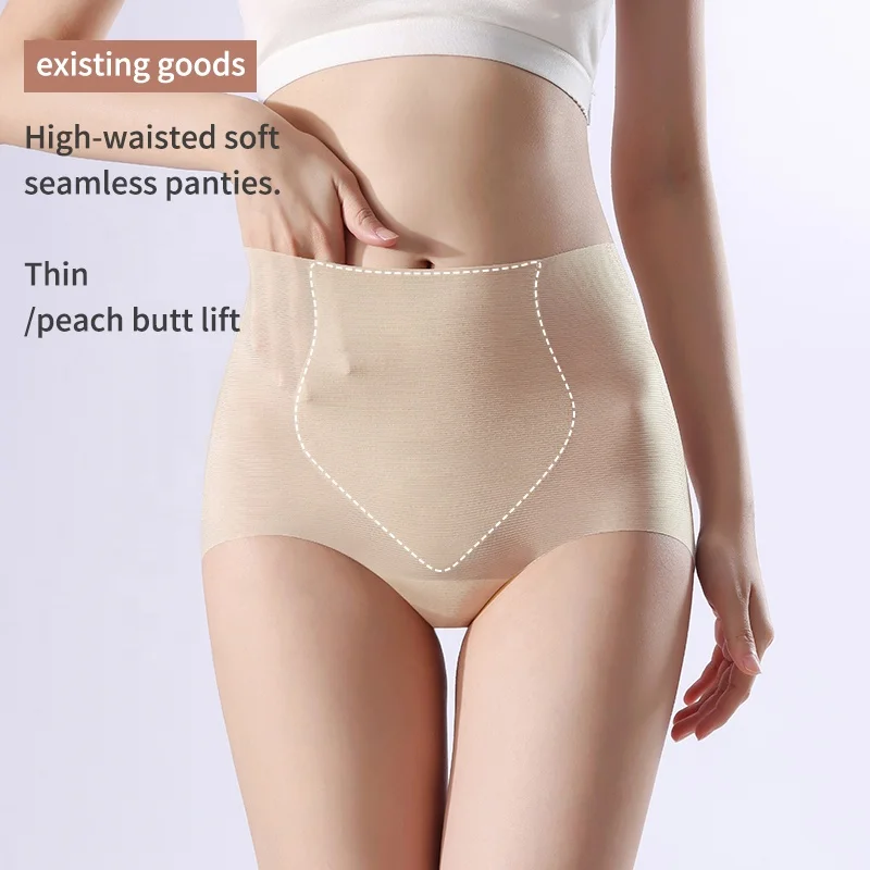 Wholesale Ice Silk Panties High Waist Tummy Control Abdomen Plus Size Pants Summer Ultra-Thin Seamless Womens Underwear
