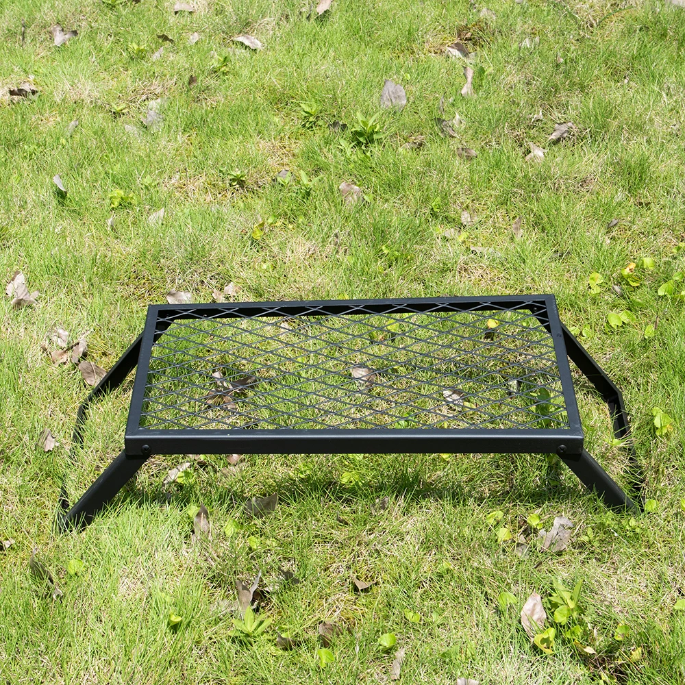 Folding Campfire Grill with Legs Carrying Bag Grate Barbeque Grill, Heavy Duty Portable Camping Grill for Fireplaces