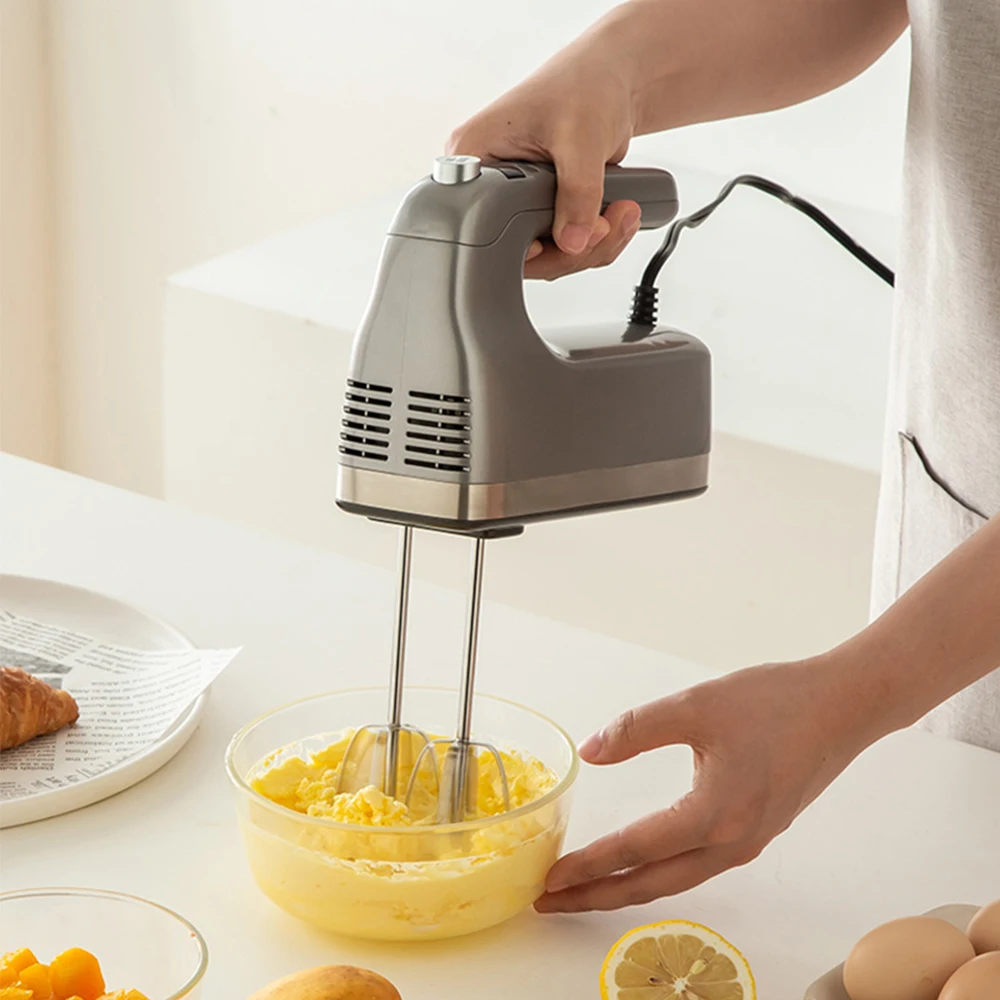 2024 New Professional Handheld Shaker Egg Mixer Multifunction Low Noise Hand Blender with Double Paddle and Base for House Use