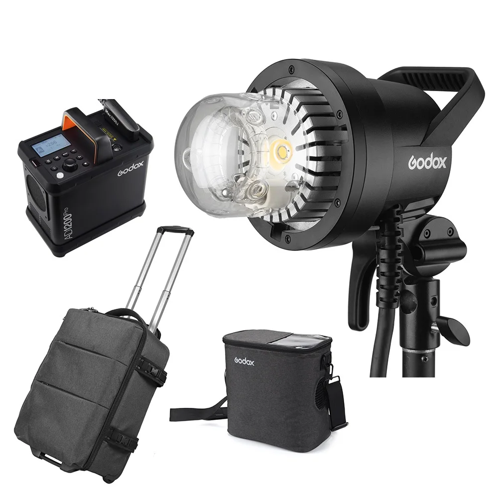 Godox AD1200 Pro Outdoor Flash 2.4G TTL Power Pack Kit 1200W Studio Flash Camera Flash Light With Lithium Battery