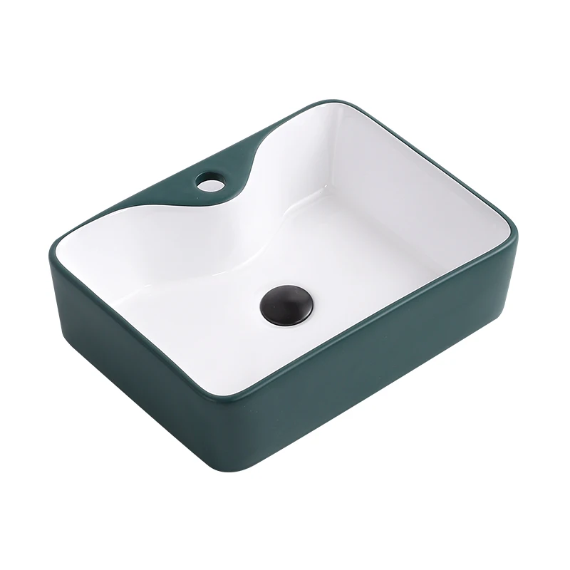 Bathroom ceramic wash basin wash basin Nordic simple green light luxury above counter basin