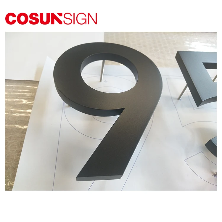 Black Acrylic House Number 8 Inch 10 Inch Floating House Number Brass Corten Huisnummer 30 Cm