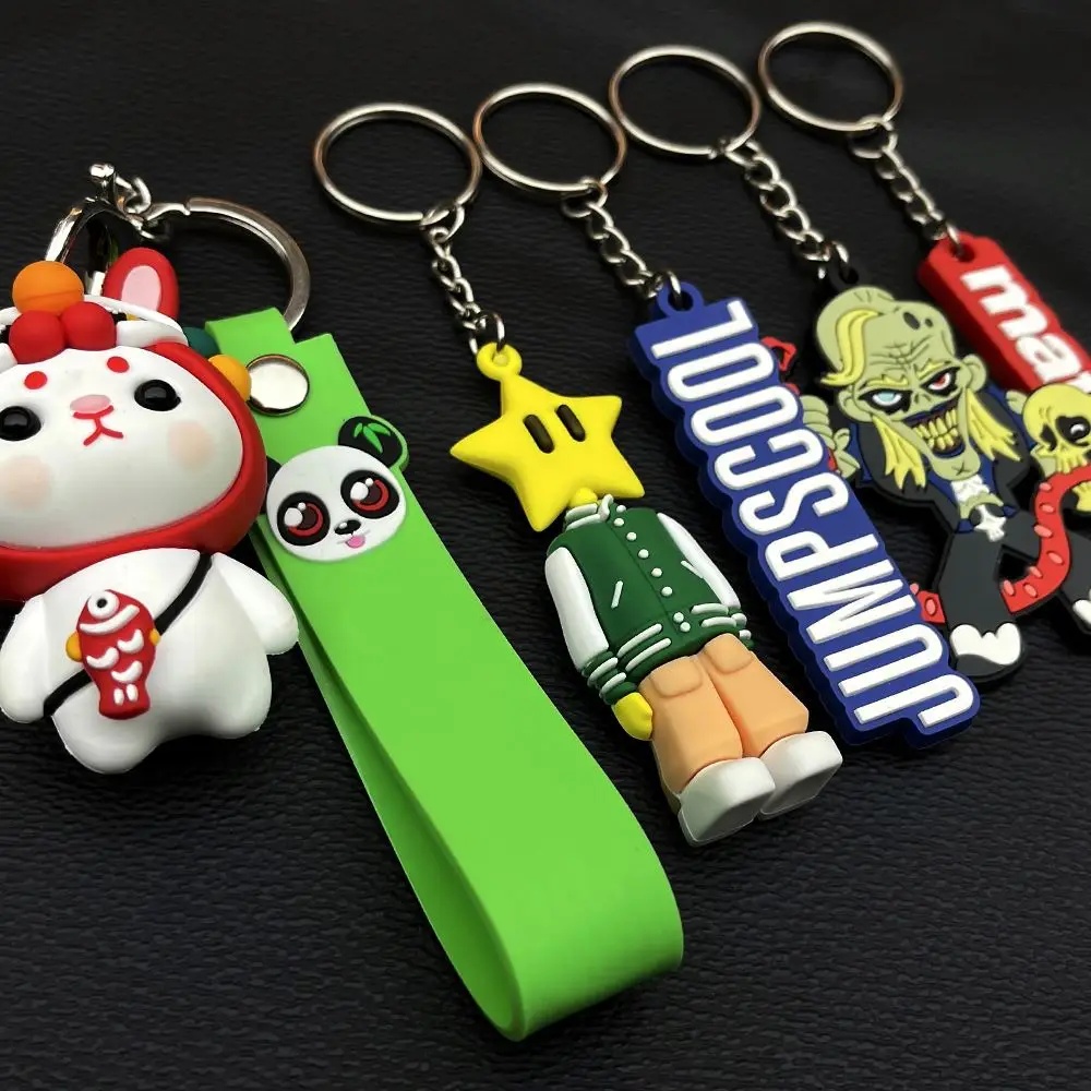 Promotional business gift for custom logo key ring 2d and 3d pvc keyring personalized key chain soft rubber custom keychain