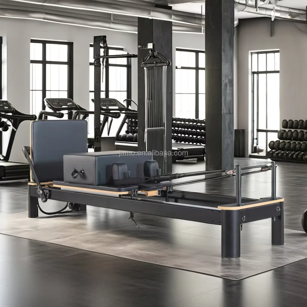JUMO Body Balance Pilates Reformer Home And Commercial Studio Black Reformer Aluminum Reformer Pilates Machine