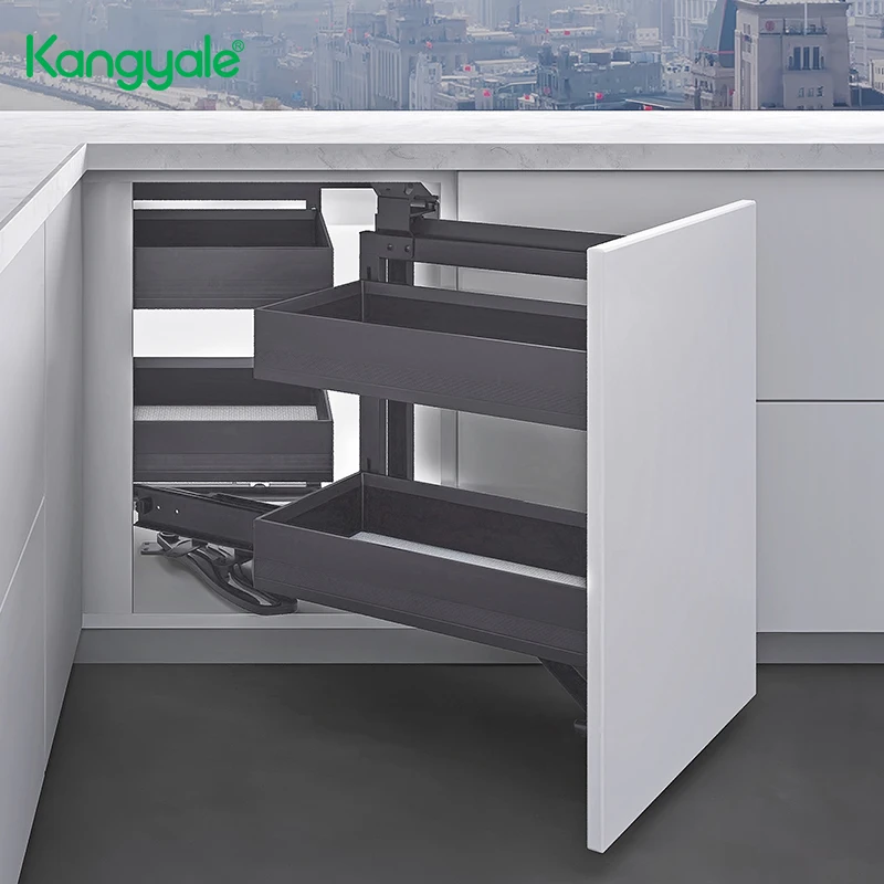 Фурнитура Kangyale кухонная корзина для выдвижных ящиков волшебный угловой шкаф полка хранения выдвижной органайзер шкафа