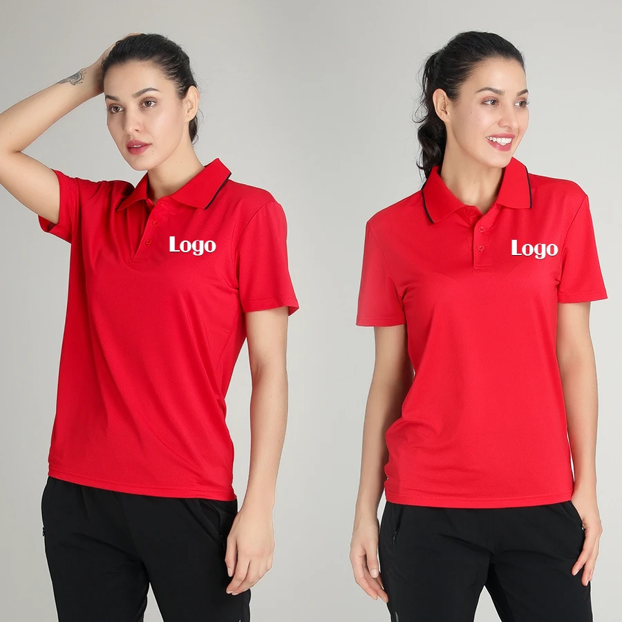 Lidong custom made couple polo shirts cotton polo tshirts for women fluorescent color logo design plain golf shirts