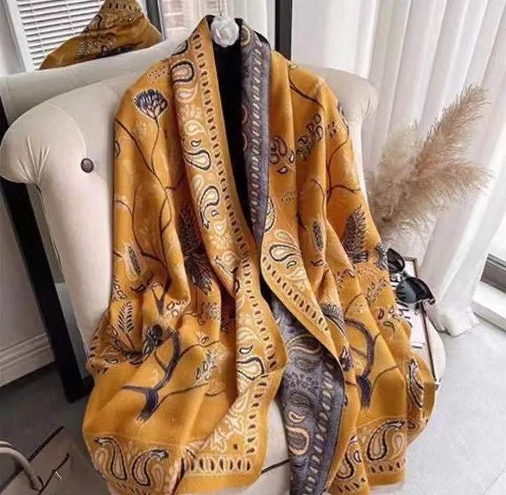 New Fashion Scarves Spring Summer Women Branded Silk Floral Shawl Scarves Ladies Silk Hair Scarf Square