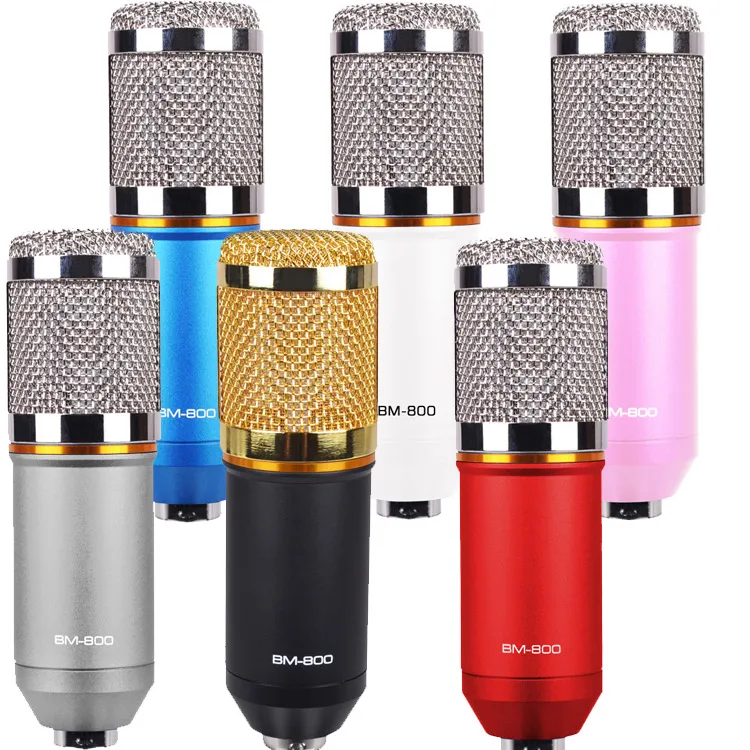 
BM800 condenser microphone kit studio recording 3.5mm with shock mount for phone PC Computer MAC Laptop 