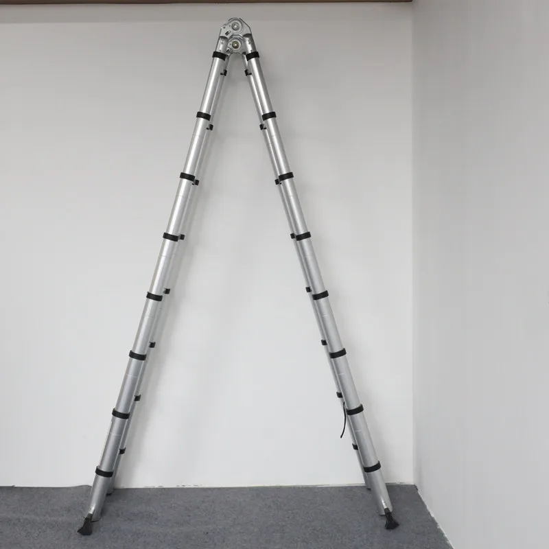 Two Sides Retractable Ladder, 150kg Max Load Telescopique Aluminium echelle