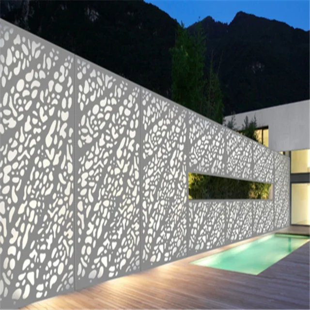 Laser Cutting Aluminum Garden Fence Panels Decorative Top Spear Metal Aluminium Alloy Garden Fence Panels
