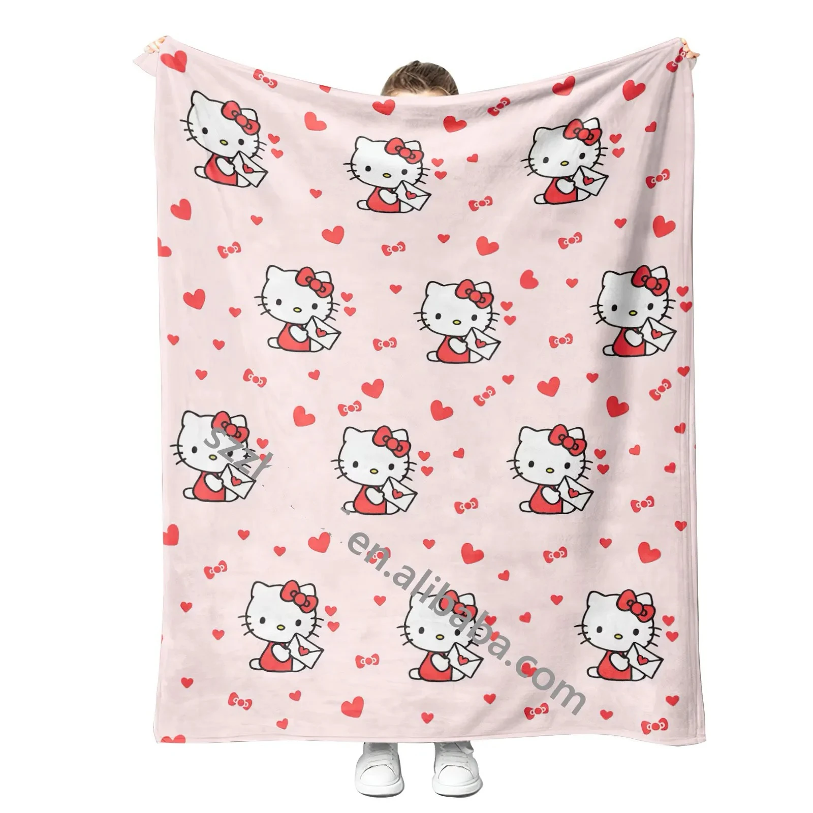Factory Hello Kt Cat Blanket Cute Baby Nap Blankets Hot Sanrioed Soft Warm Skin-friendly Flannel Anime Pattern Bedding Supply