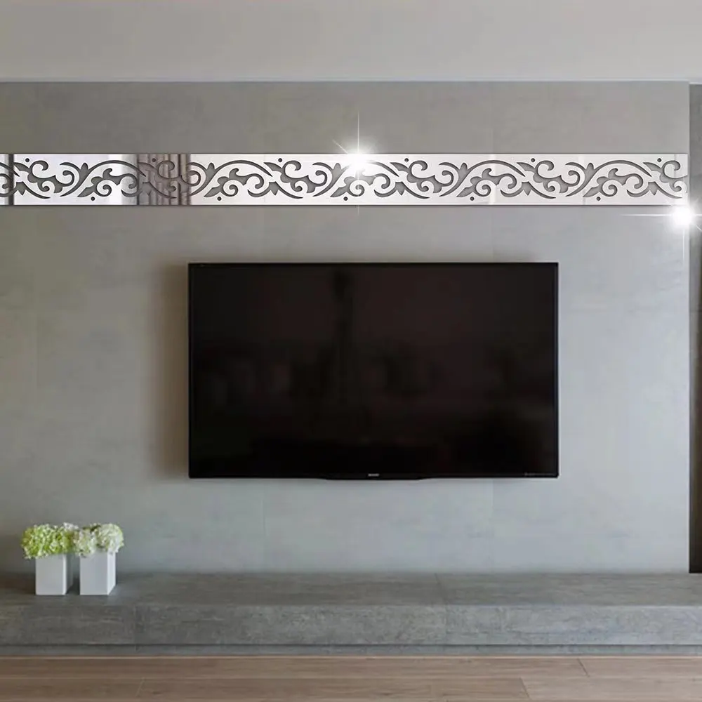 High Quality Self Adhesive 3D Art Acrylic Flexible Plastic Mirror Wall Decor for Bedroom Living Room and Enterway Home Decor