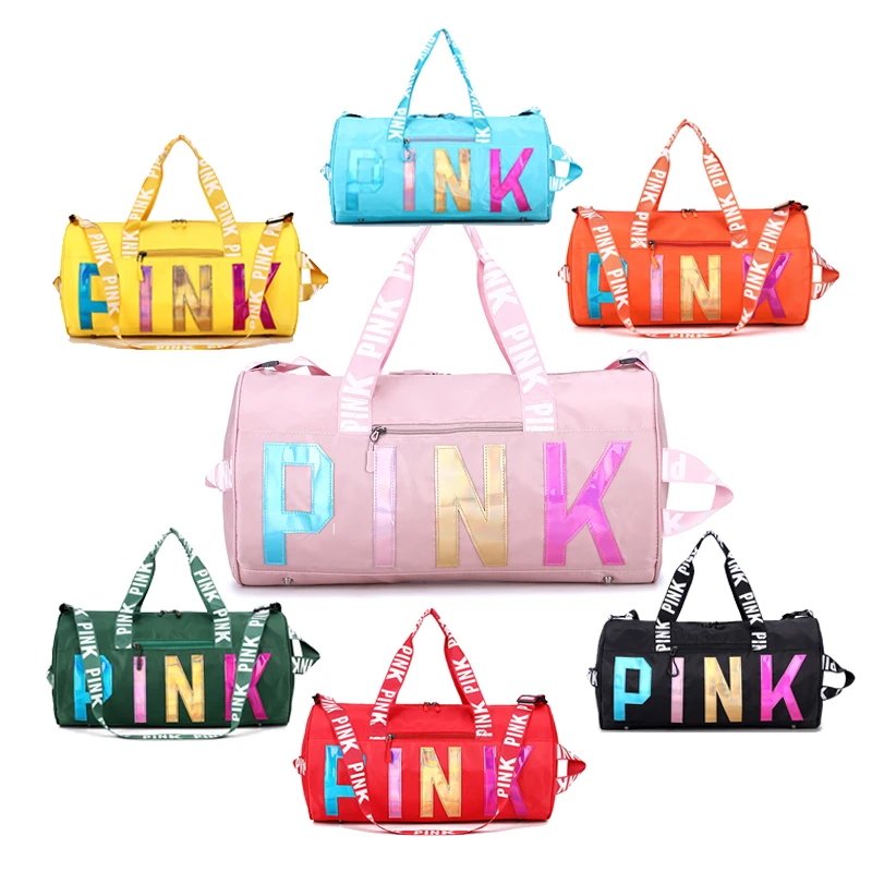 
2021 tote handbag ladies zipper pink duffle bag spend da night bag custom weekender hoe bags overnight woman travel bolsos 