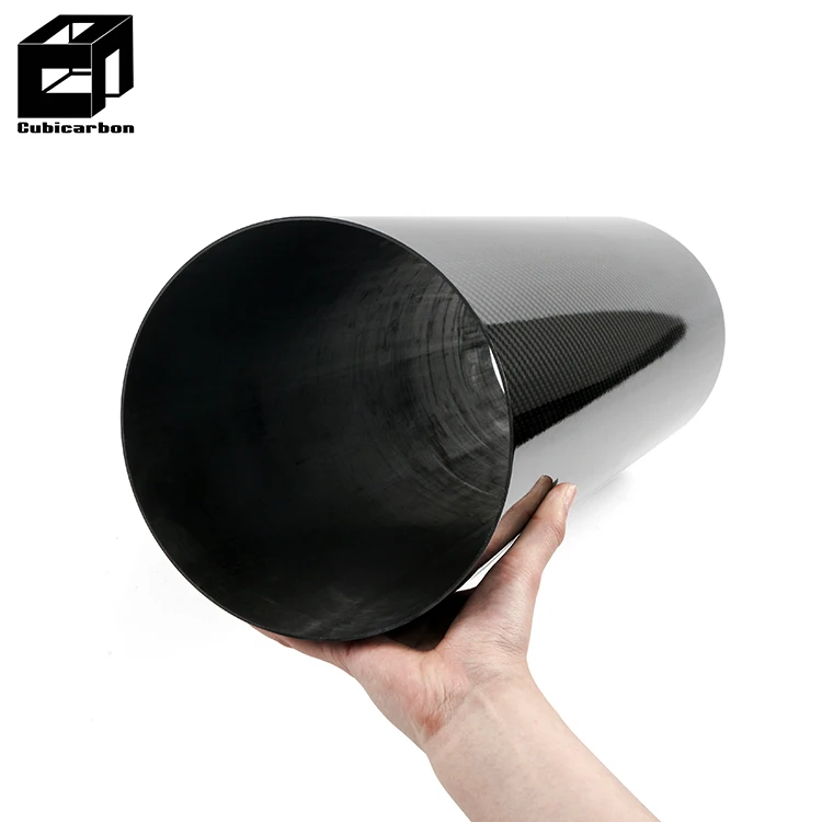 High quality Toray Carbon Prepreg Tube 3K Wrapped Carbon Fiber Pipe Tube large diameter 180mm 200mm OEM