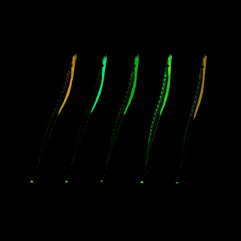 Squid Stick Soft Lure  Octopus Squid Lure Kit Double Hook Tail Luminous 14Cm/3.7G  Squid Luminous Soft Lure