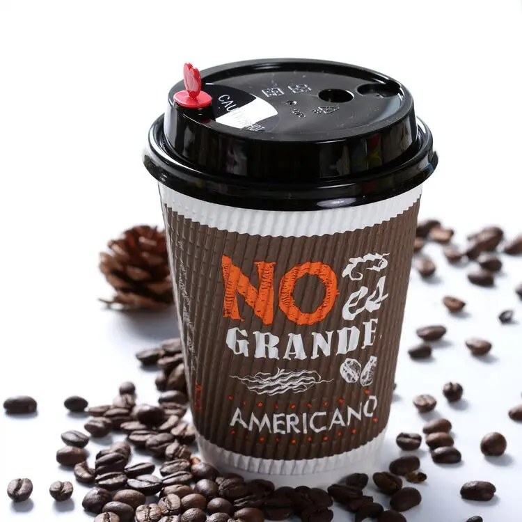 12 ounce ripple 3 ply disposable insulated double wall paper cup with good quality and factory price