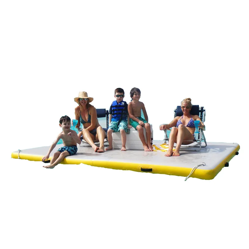 2019 Cool Design Amusement Inflatable Water Floating Lounge Dock Platform Island for Kids and Adults