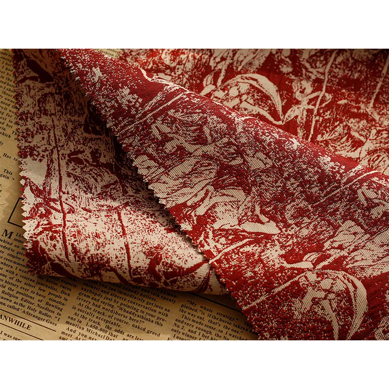 metallic jacquard fabric high quality abstract pattern designer chic tissu Italy fashion style