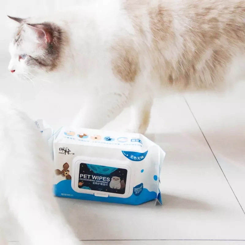 Custom Pet Wipes Canister Private Label Organic Pet Wipes Natural Non-woven Fabric Pet Cleaning Wipes