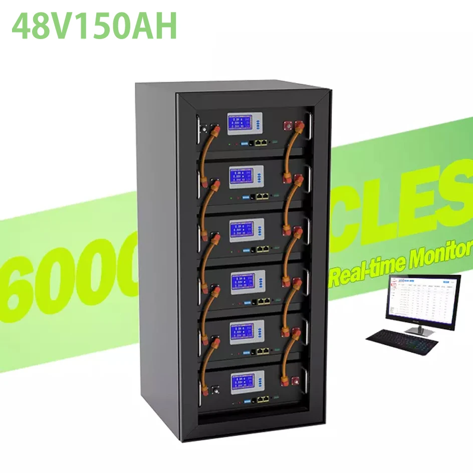 6000 Cycles 32 Parallel 48V Rechargeable Inverter Battery Lithium ion Phosphate Battery 7.68Kw 48V 150Ah LiFePO4 Battery