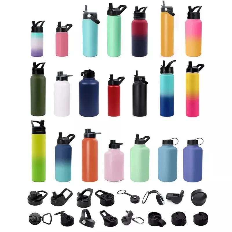 14oz 18oz 22oz 24oz 32oz 40oz 64oz 87oz 304 Stainless Steel Thermos Bottle Large Capacity Outdoor Sports Tumbler Water Bottle