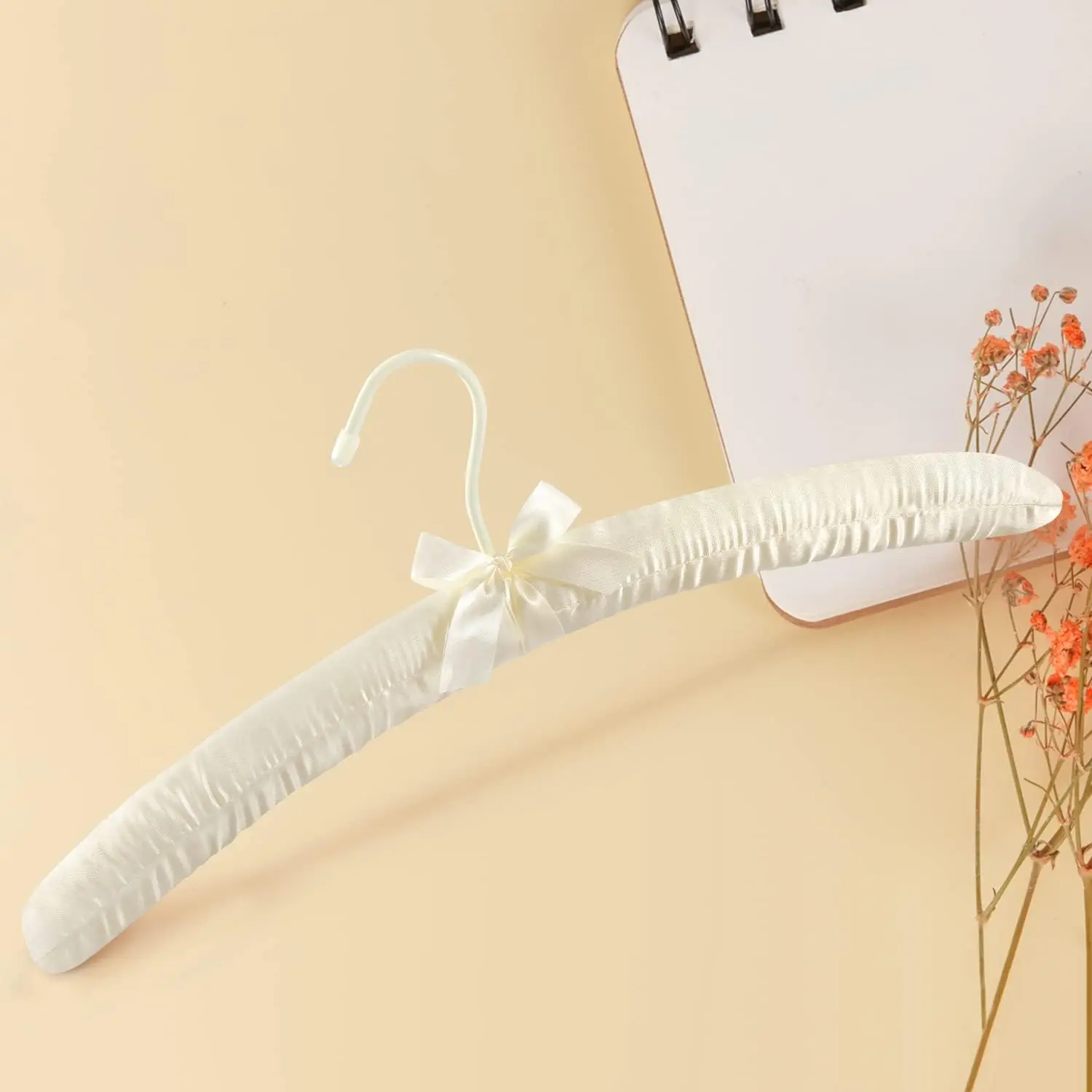 Padded Hangers for Women Clothing 17-inch Satin Hangers 10 Pack Thick Foam Padded No Shoulder Bump