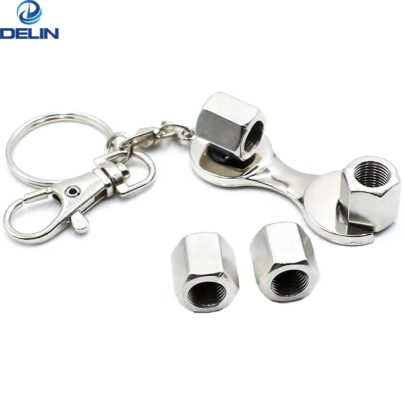 Universal Stem Covers for Cars SUVs with wrench keychain custom car logo key chain tire valve stem caps