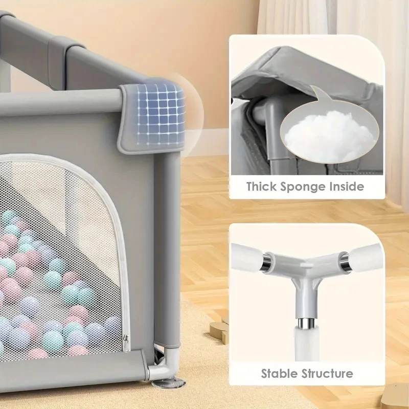 Print Cloth Fence  Playpen For Babies And Toddlers, Baby Playard For Indoor & Outdoor Active Center Game Fence Gate