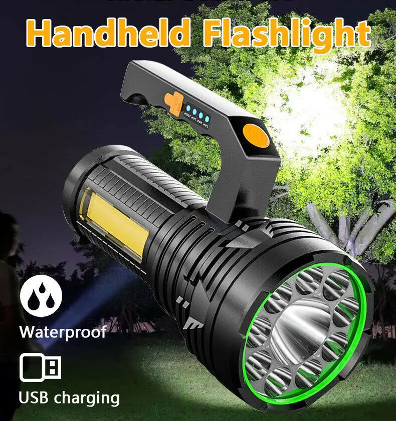 Warsun X590 1300 Lumen Powerful Rechargeable Flashlights&Torches LED Searchlights Rotating Outdoor Sky COB Working Search lights