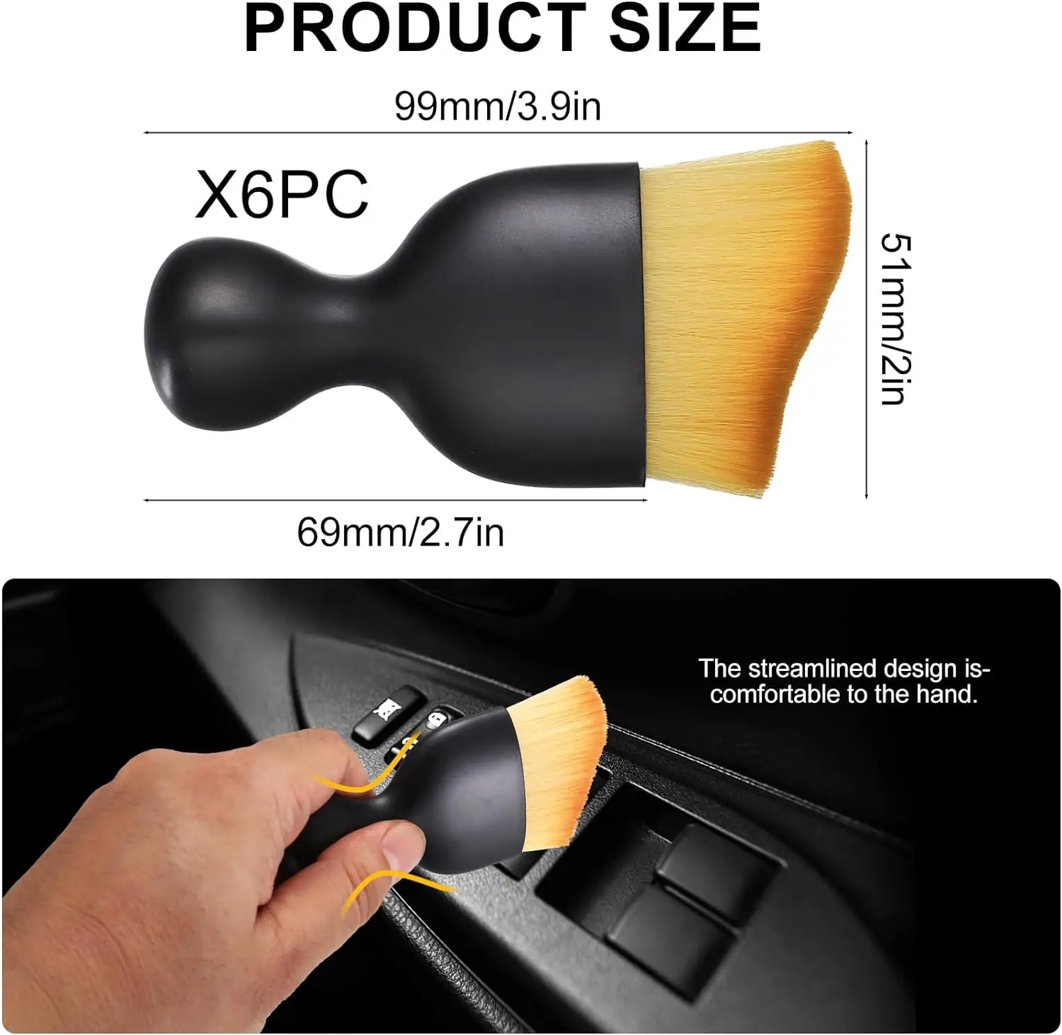 Car Interior Dusting Brushes, Soft Car Detailing Brushes Interior Duster, Auto Interior Car Cleaning Brush Interior