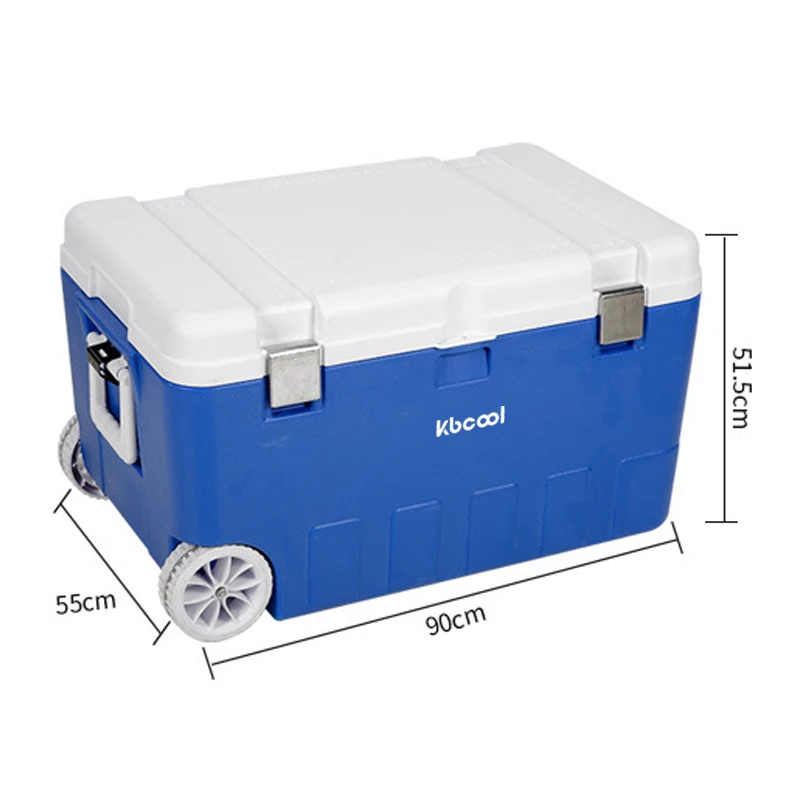130L Outdoor Large Cooler Box Fishing Plastic Icebox Seafood Meat Frozen Fresh Ice Chest Box