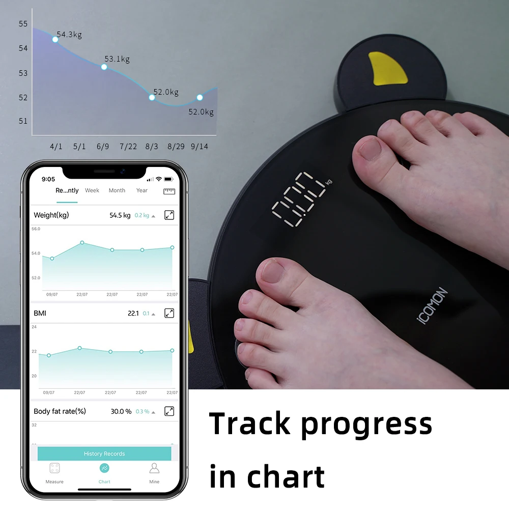 Little Devil 180kg 400lbs Digital Smart Health Care Electronic Body Weight Fat Composition Weighing Bathroom Scale