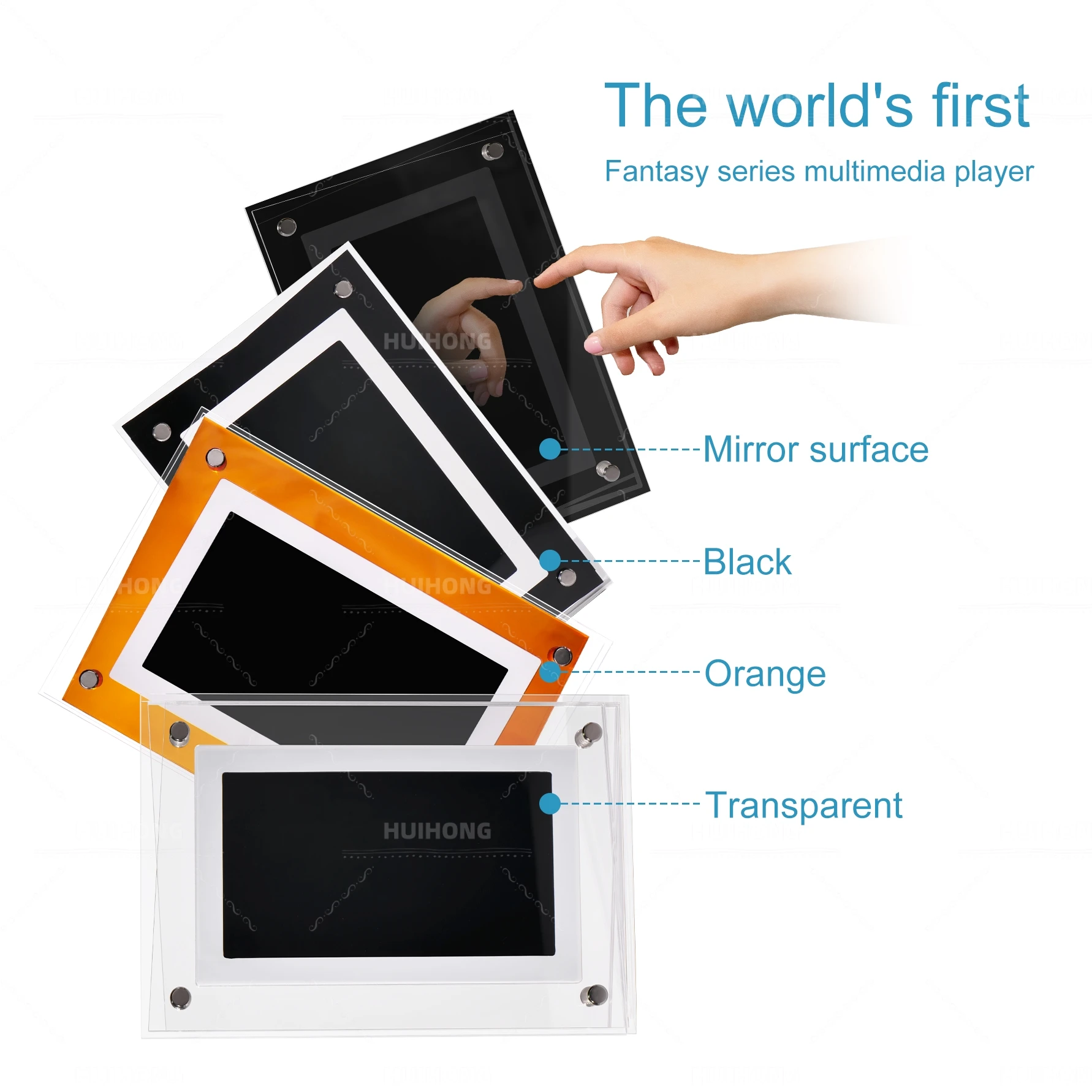 Hot sale wholesale Colorful NFT Transparent electronic album digital exclusive Acrylic player motion video photo frame