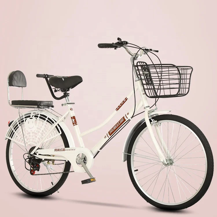 For Sale 22/24/26 Inch City Commuting Women Bike Single 6 Speed Bicycle with Basket for Adult Student Cycle in Stock