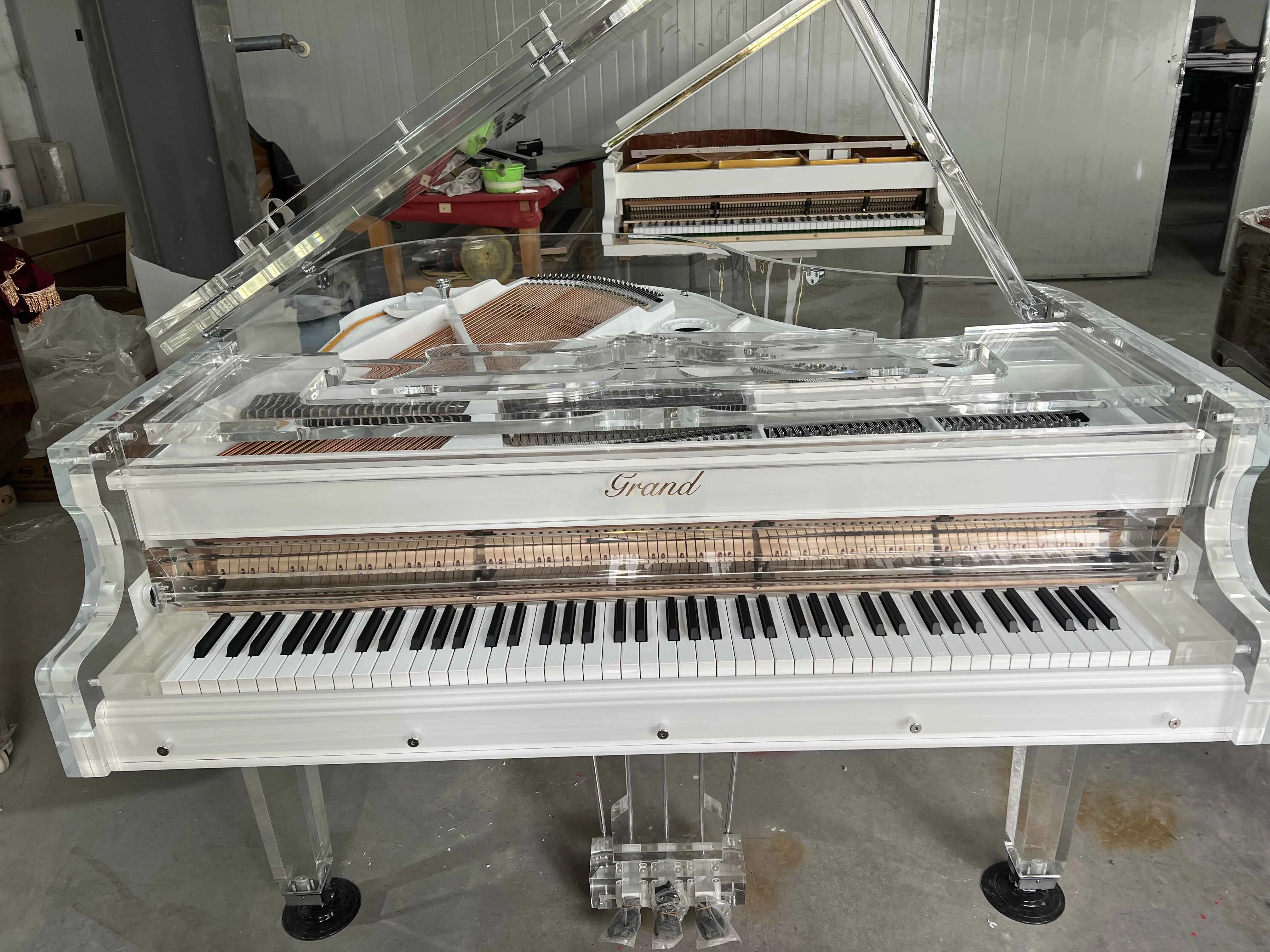 Custom Acrylic Baby Grand Piano for sale GP152A with LED lights Crystal Piano Accept Piano OEM