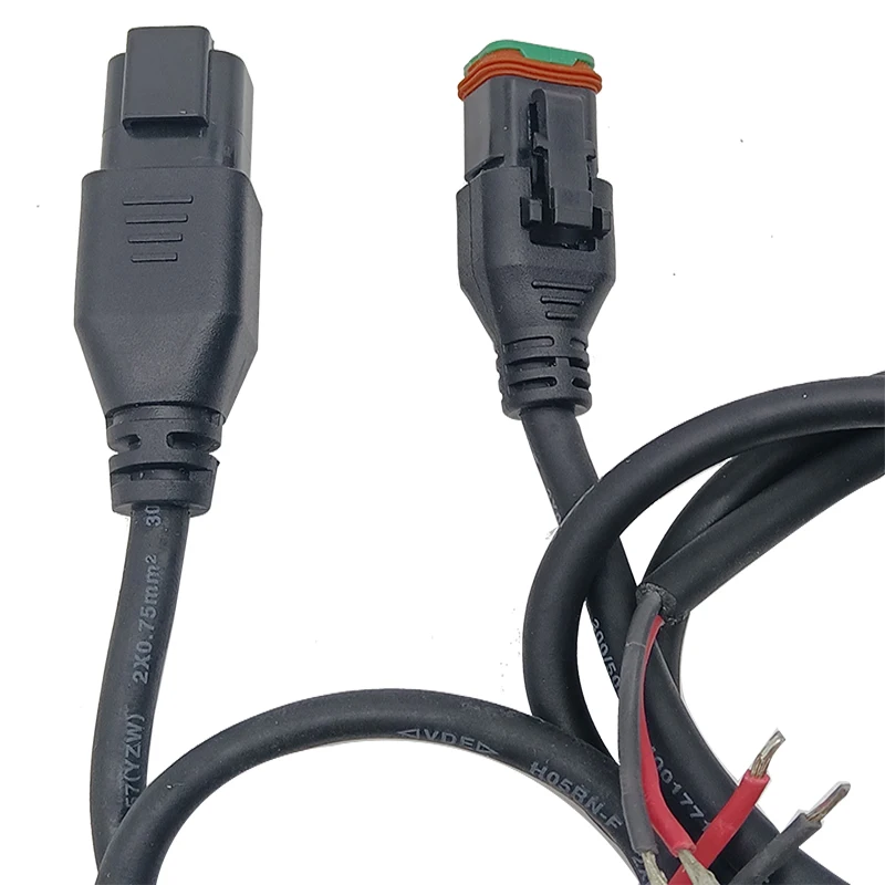 DT04-2P DT06-2S 2 POLE CONNECTOR OVERMOLDING CUSTOMIZE EXTENSION CABLE