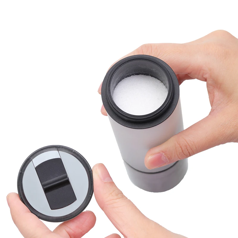 Glass salt and pepper shaker mill bottle set ceramic mechanism salt container top and metal grinder lid