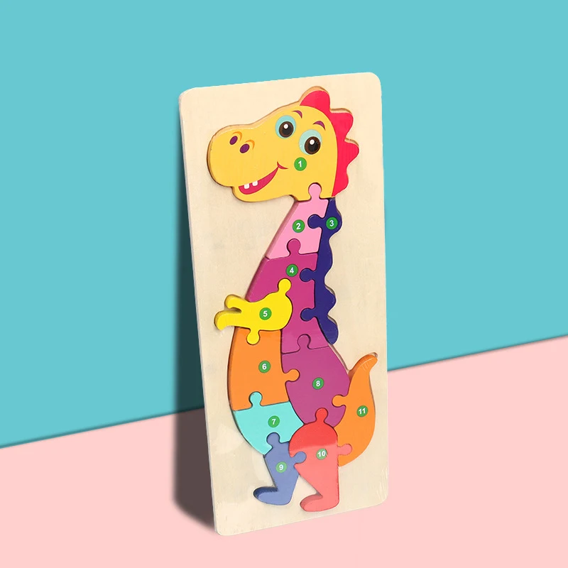 Wholesale Customize best welcome fashion 3d wooden puzzle jigsaw Educational Games Toys for kids