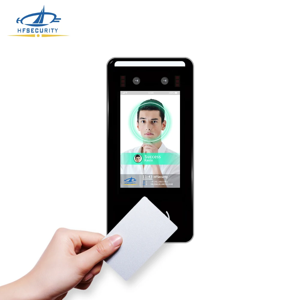 HFSecurity FR05 5 inch android face fingerprint card dynamic face recognition wifi bluetooth QR access control device