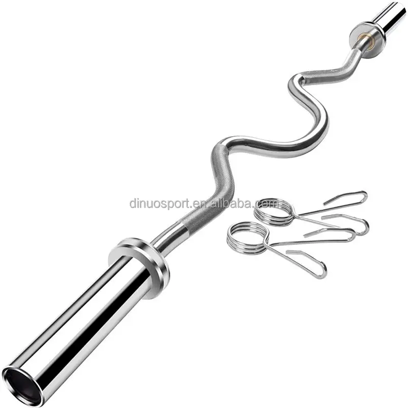 Factory Supply High Quality 1.2m curl Barbell Bar Weightlifting Bar With 2 Bearings weight 9kg 45steel