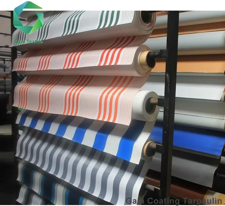 Gaia wholesale 1000d pvc coated fabric waterproof   tarpaulin for awning and window sun shades umbrella