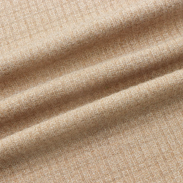 Rayon polyester nylon metallic knitted sweater hoodies fabric stretch viscose jacquard imitation rib cashmere fabrics