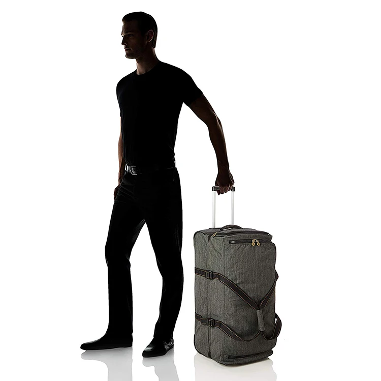 91 Litre Grey Rolling Travel luggage duffel bag with wheels