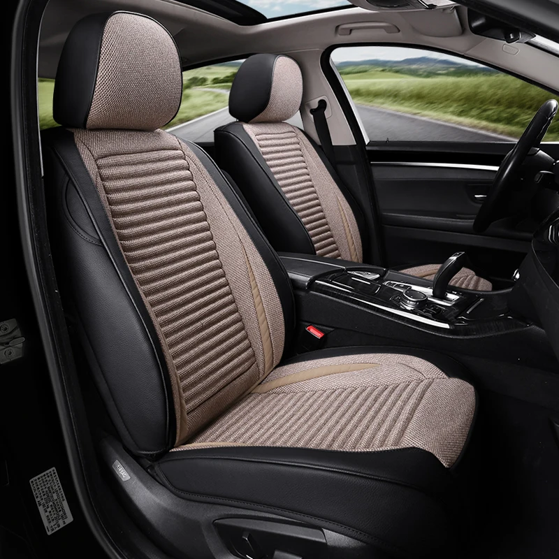 Hand made hot sale flax universal full set leather sedan car seat covers subaru forester 2019 gmc acadia elantra 2018 clio 4