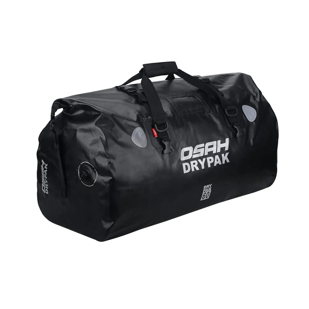 Custom 60L  durable roll top waterproof motorcycle duffle rear bag