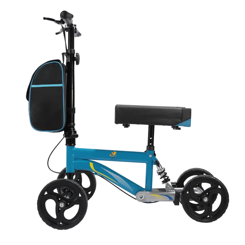 Manufacturer  Light Weight Steerable Knee Scooter With Basket Foldable 4-legs Knee Walker For Disable People Mobility Aids