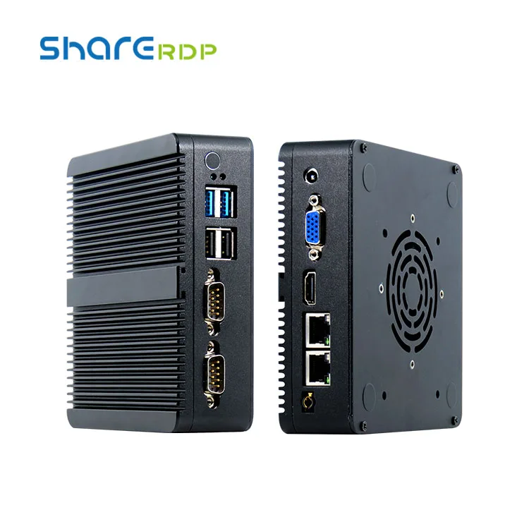 Qinglian Msi Desktop Mini PC X86 12V 3A 5A 2 Lan Port Fanless Computer J1800 J1900 J4125 Custom Embedded Mini PC